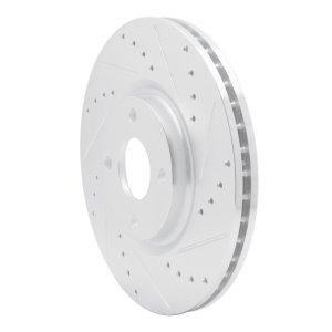 Ford Ecosport Brake Rotor (1) - Front Right - R1 Concepts - Drilled & Slotted - Silver - `18-`22